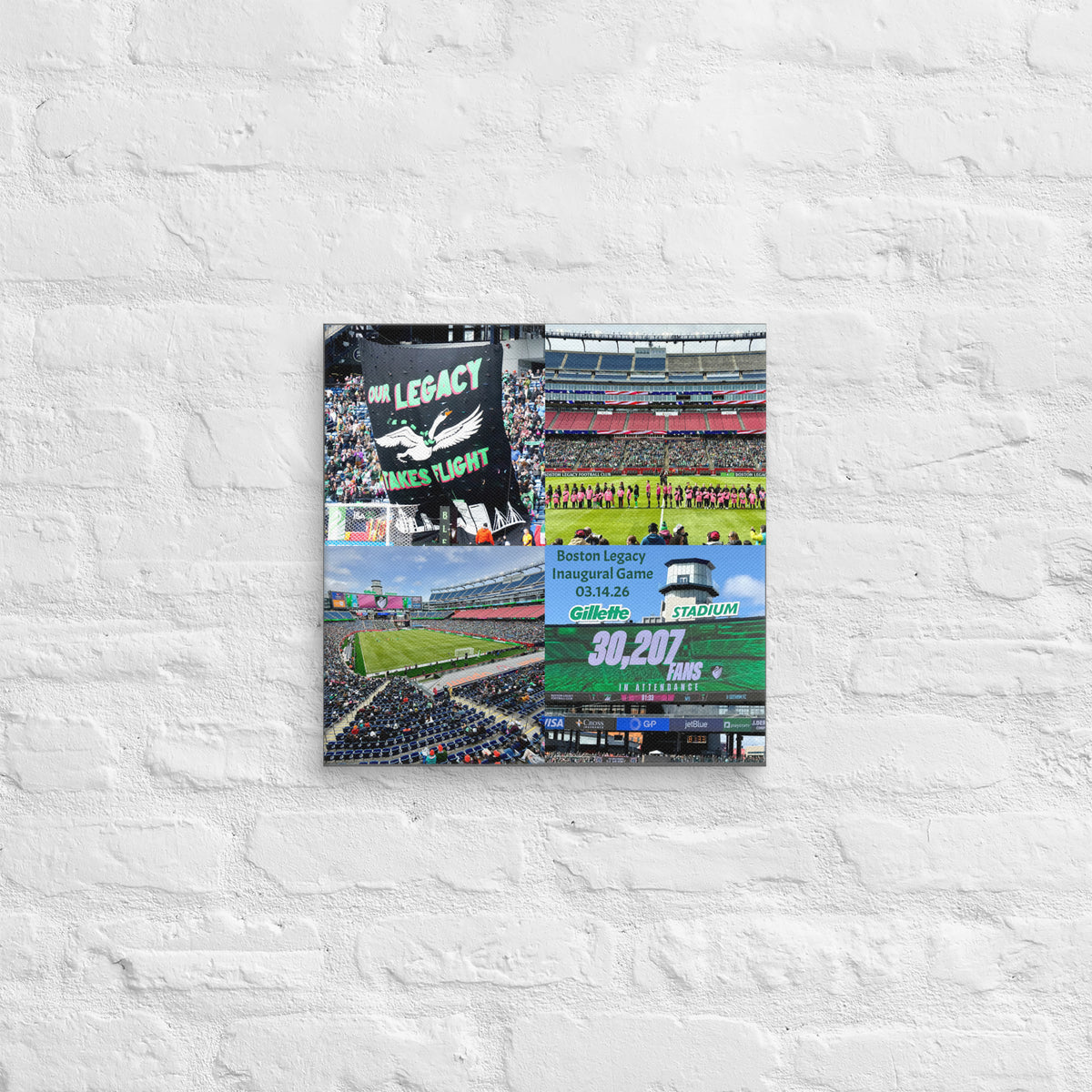 Boston Legacy Inaugural Soccer Game - 4 Canvas - Stadium Vagabond