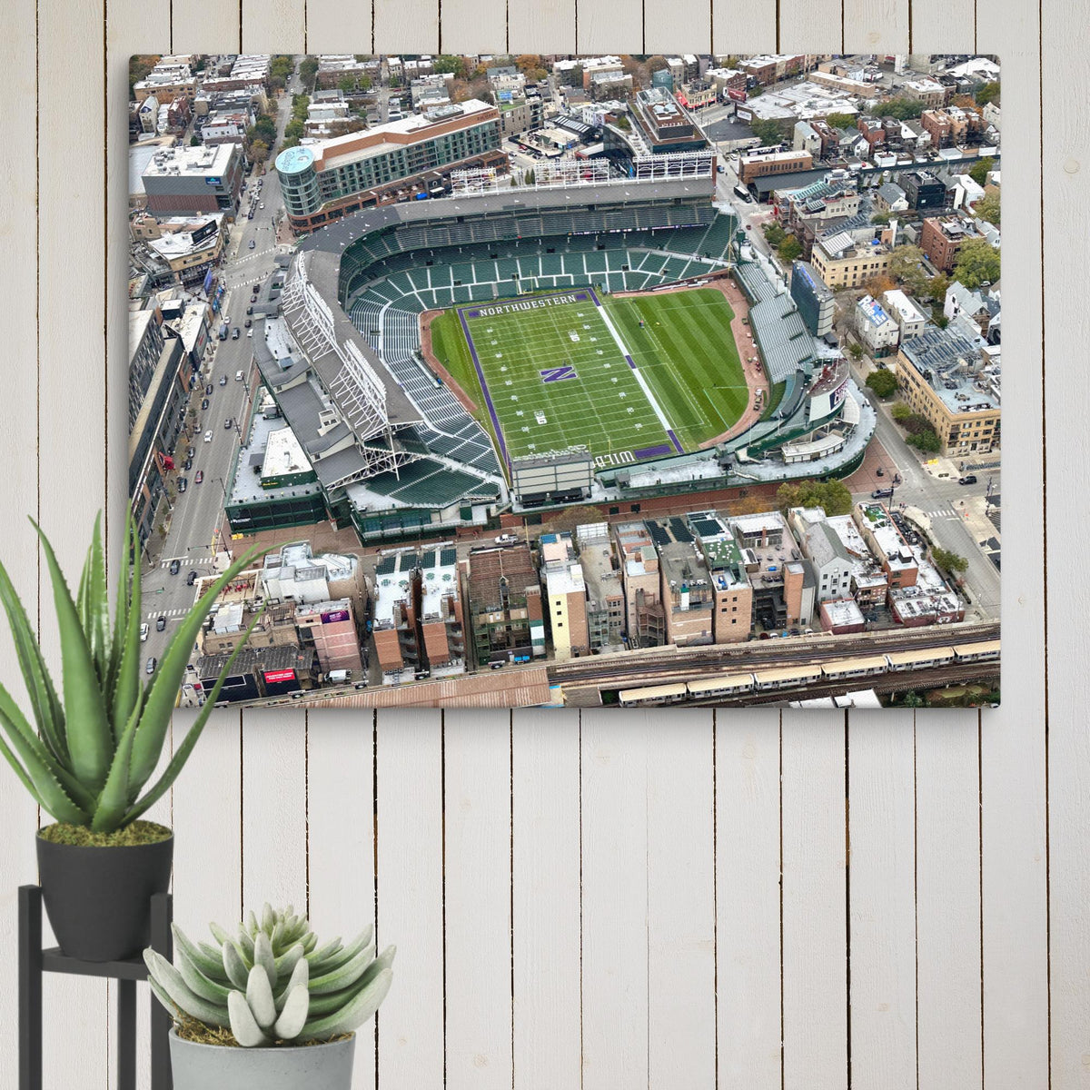 Northwestern Football at Wrigley Field Canvas - Stadium Vagabond