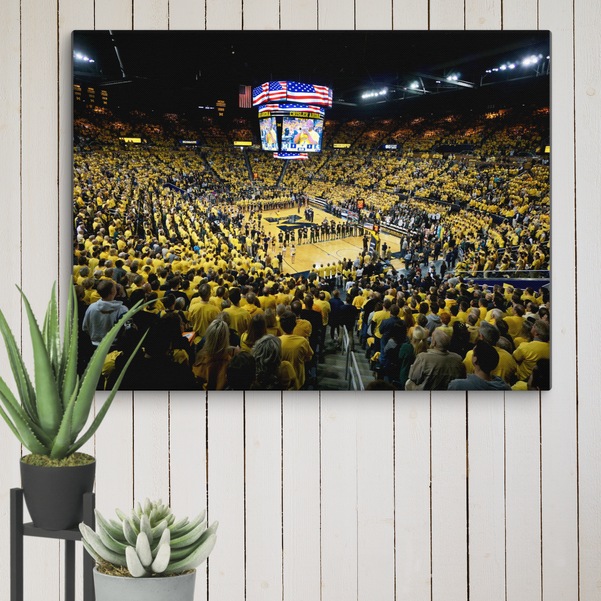 Michigan Wolverines Crisler Center Basketball Canvas