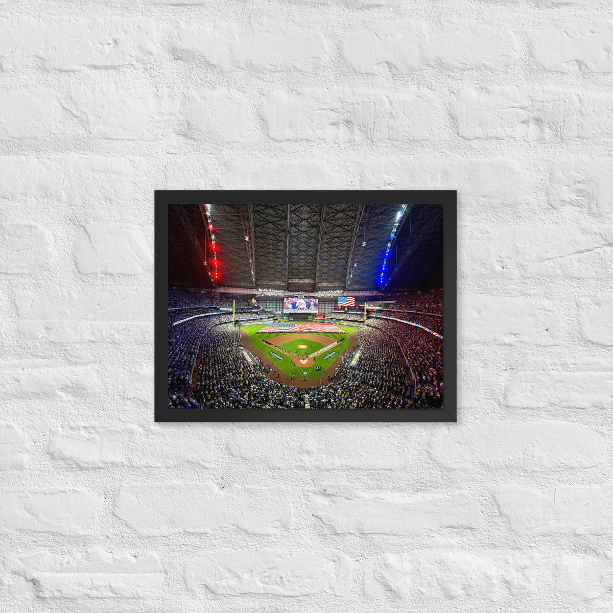 Milwaukee Brewers American Family Field Framed Poster- Night Game - Stadium Vagabond