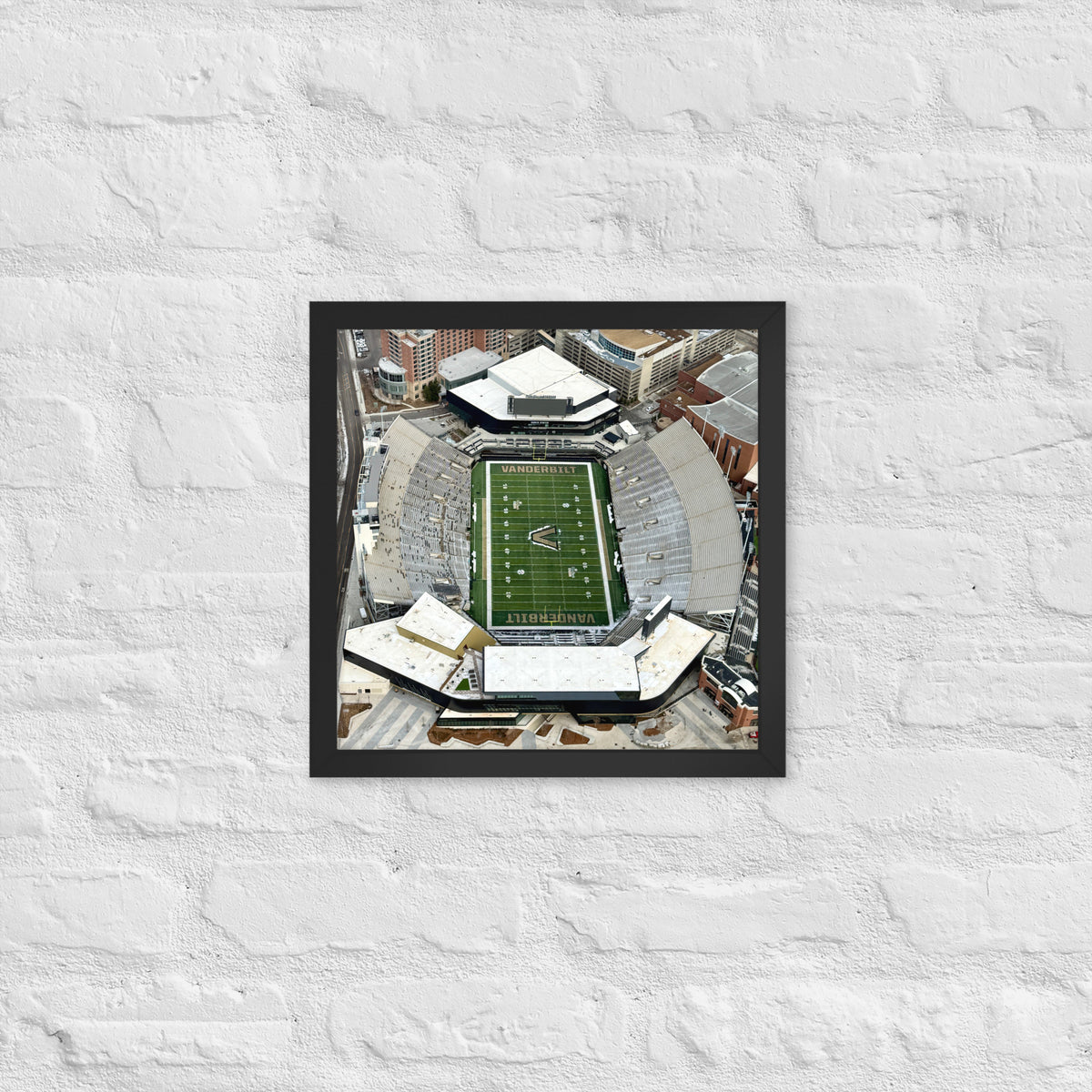 Vanderbilt Football Square Framed poster - Stadium Vagabond