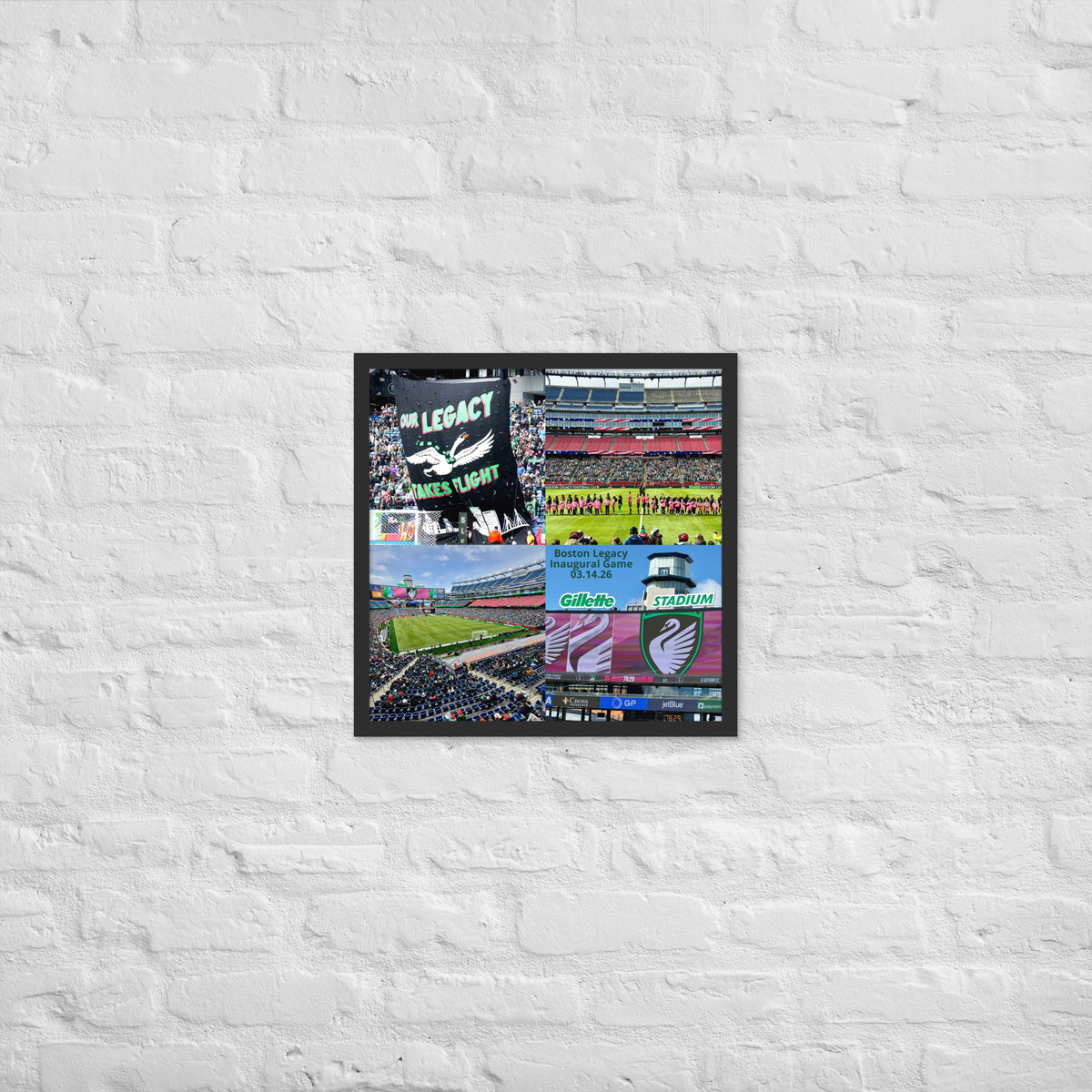 Boston Legacy Soccer Game - 4 Framed poster - Stadium Vagabond
