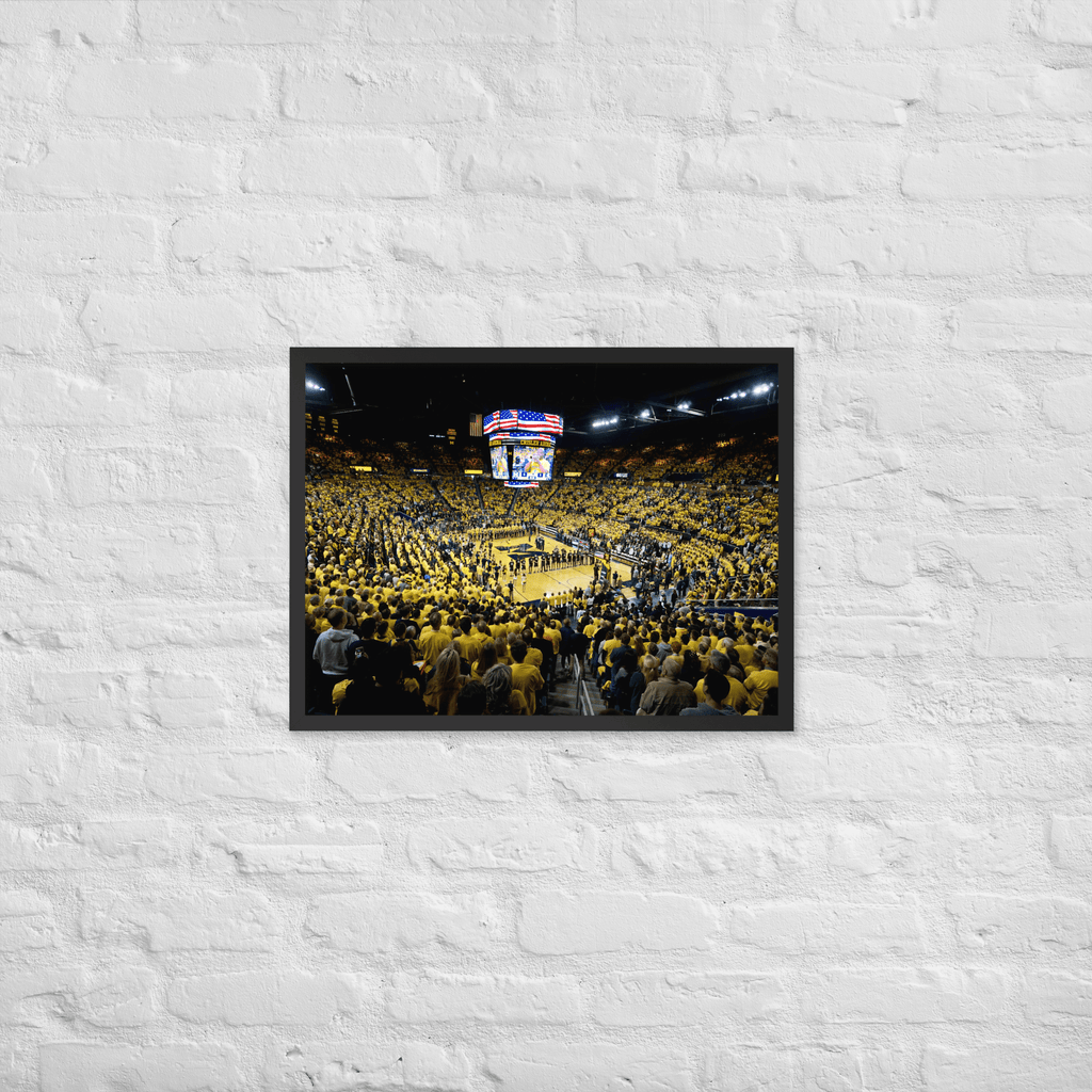 Michigan Wolverines Crisler Center Basketball Framed Poster - Stadium Vagabond