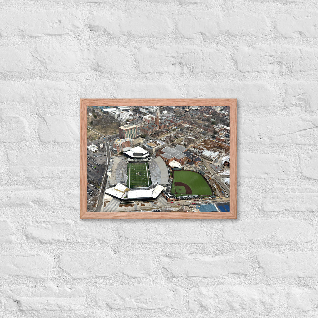 Vanderbilt Sports from the Sky Framed Poster - Stadium Vagabond