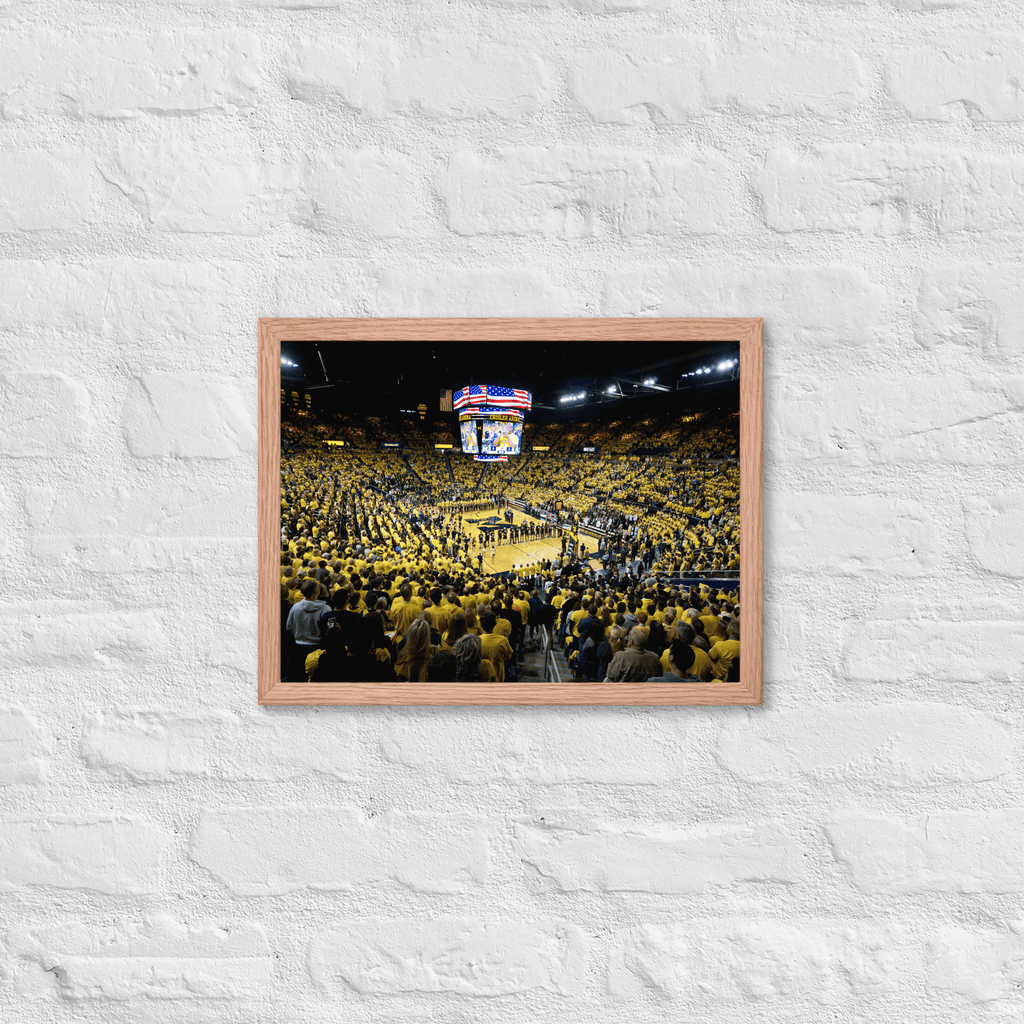 Michigan Wolverines Crisler Center Basketball Framed Poster - Stadium Vagabond