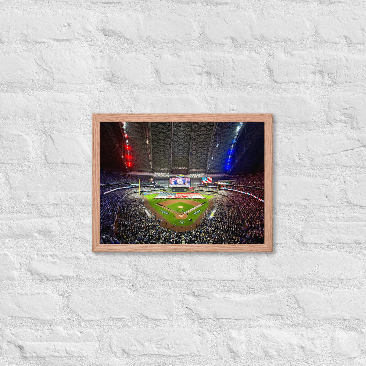 Milwaukee Brewers American Family Field Framed Poster- Night Game - Stadium Vagabond