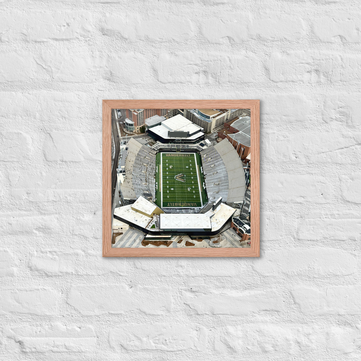 Vanderbilt Football Square Framed poster - Stadium Vagabond