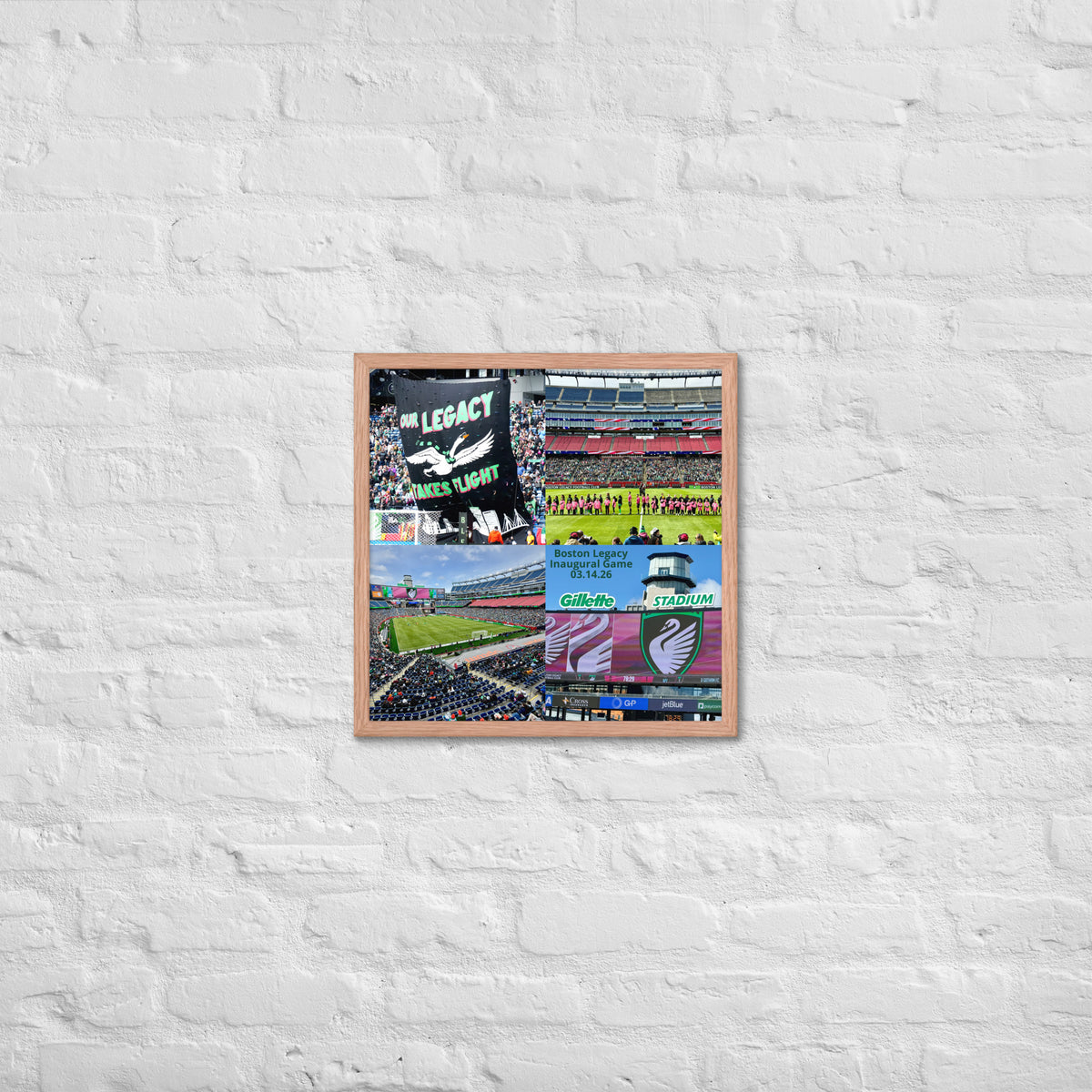 Boston Legacy Soccer Game - 4 Framed poster - Stadium Vagabond