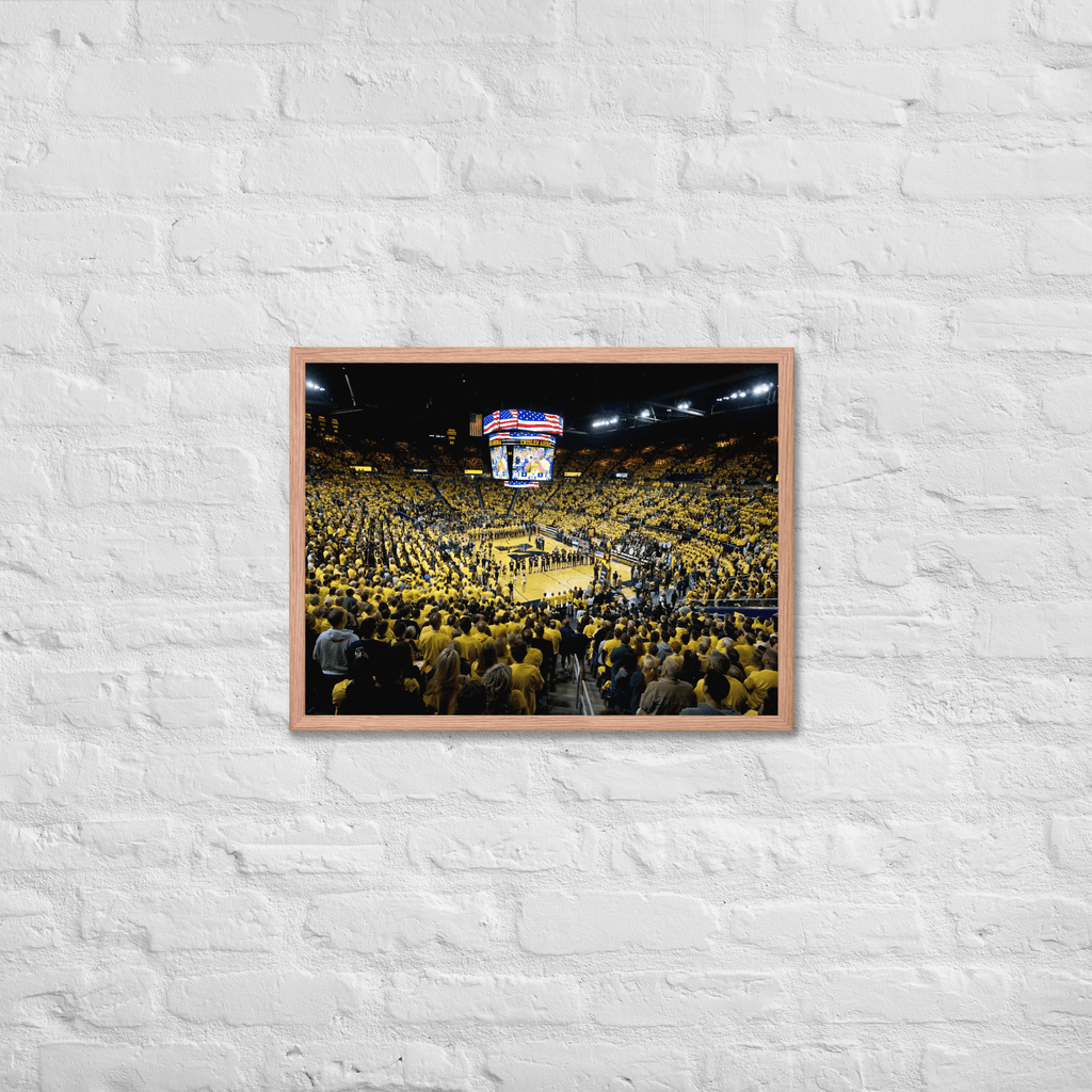 Michigan Wolverines Crisler Center Basketball Framed Poster - Stadium Vagabond