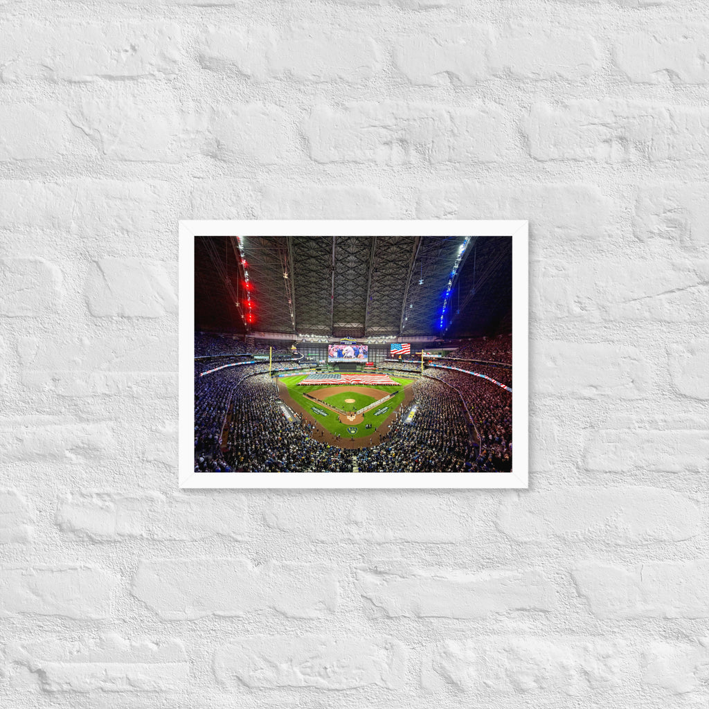 Milwaukee Brewers American Family Field Framed Poster- Night Game - Stadium Vagabond