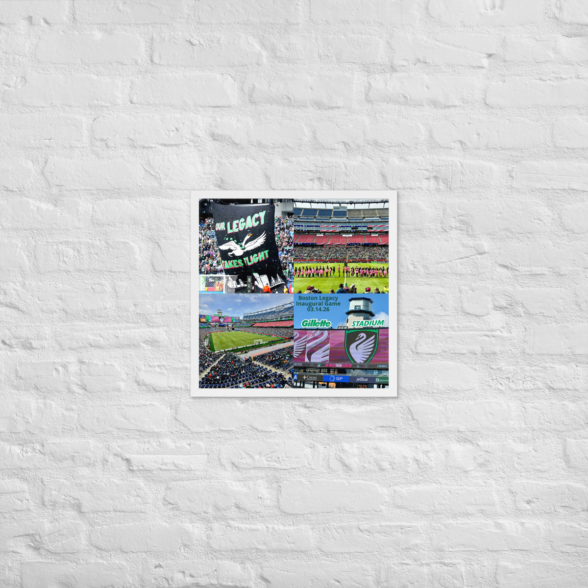 Boston Legacy Soccer Game - 4 Framed poster - Stadium Vagabond