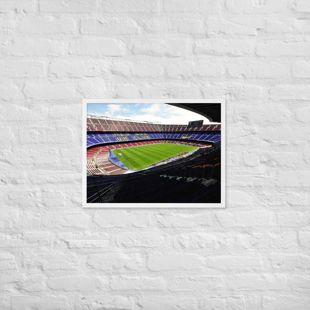 Camp Nou - Home of FC Barcelona Framed Poster - Stadium Vagabond