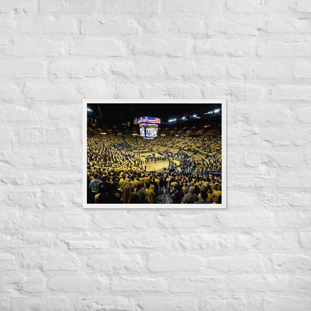 Michigan Wolverines Crisler Center Basketball Framed Poster - Stadium Vagabond