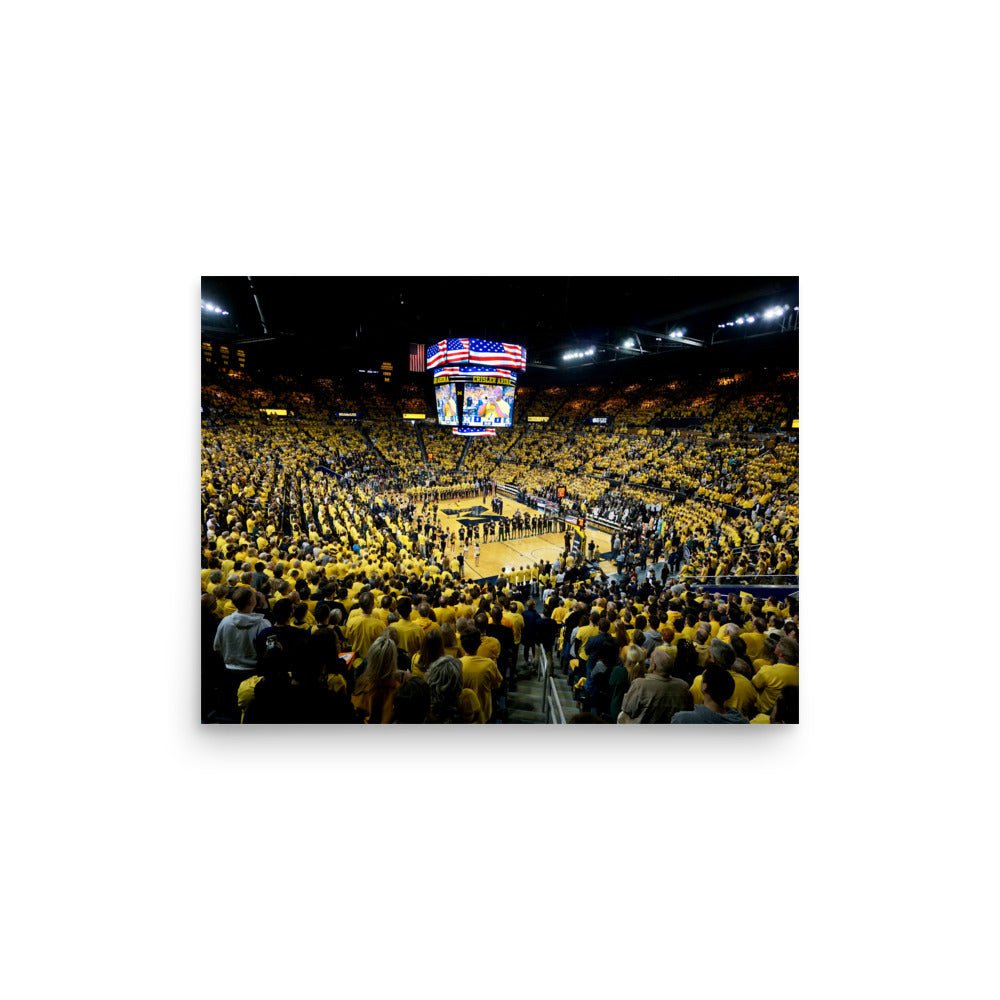 Michigan Wolverines Crisler Center Basketball Print - Stadium Vagabond