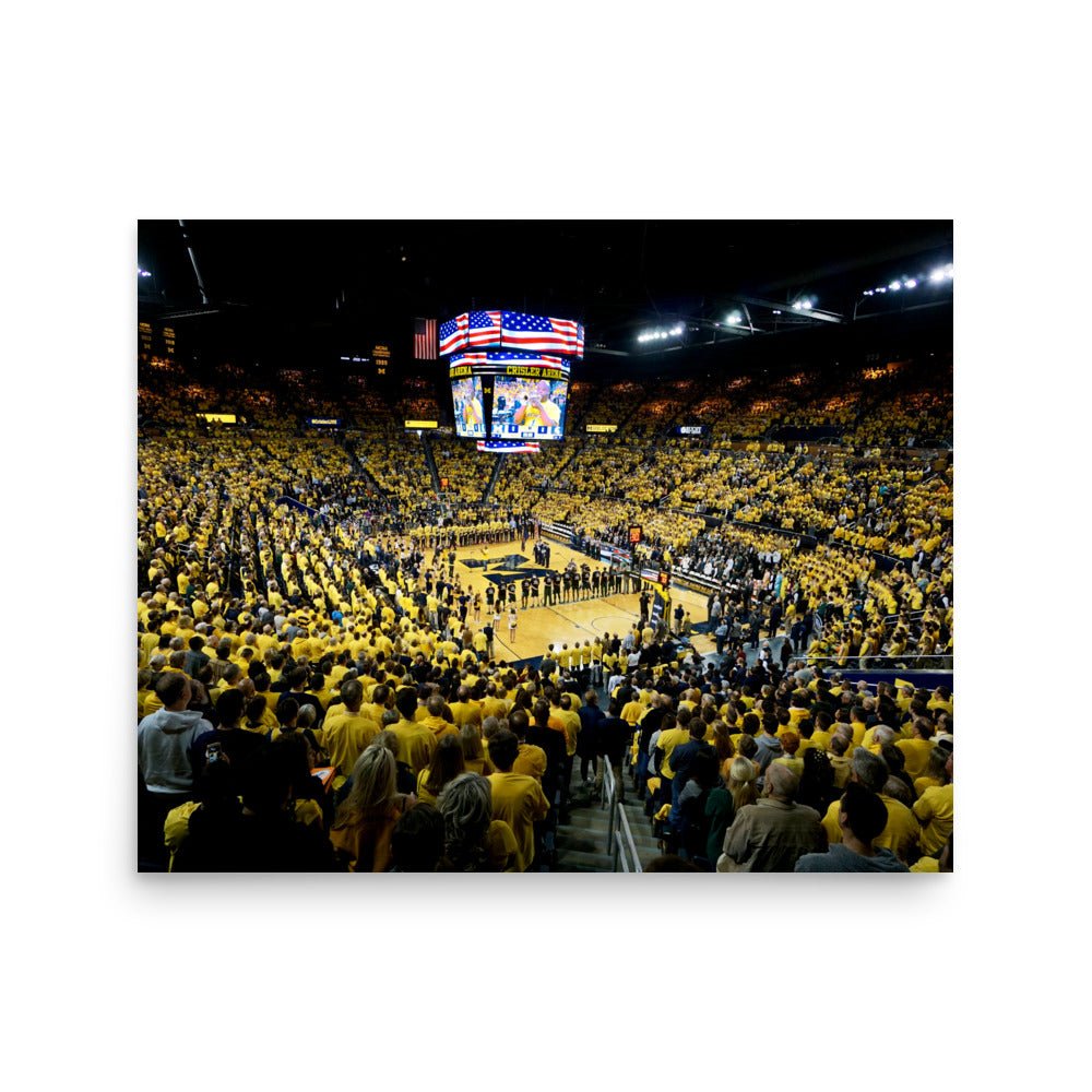 Michigan Wolverines Crisler Center Basketball Print - Stadium Vagabond