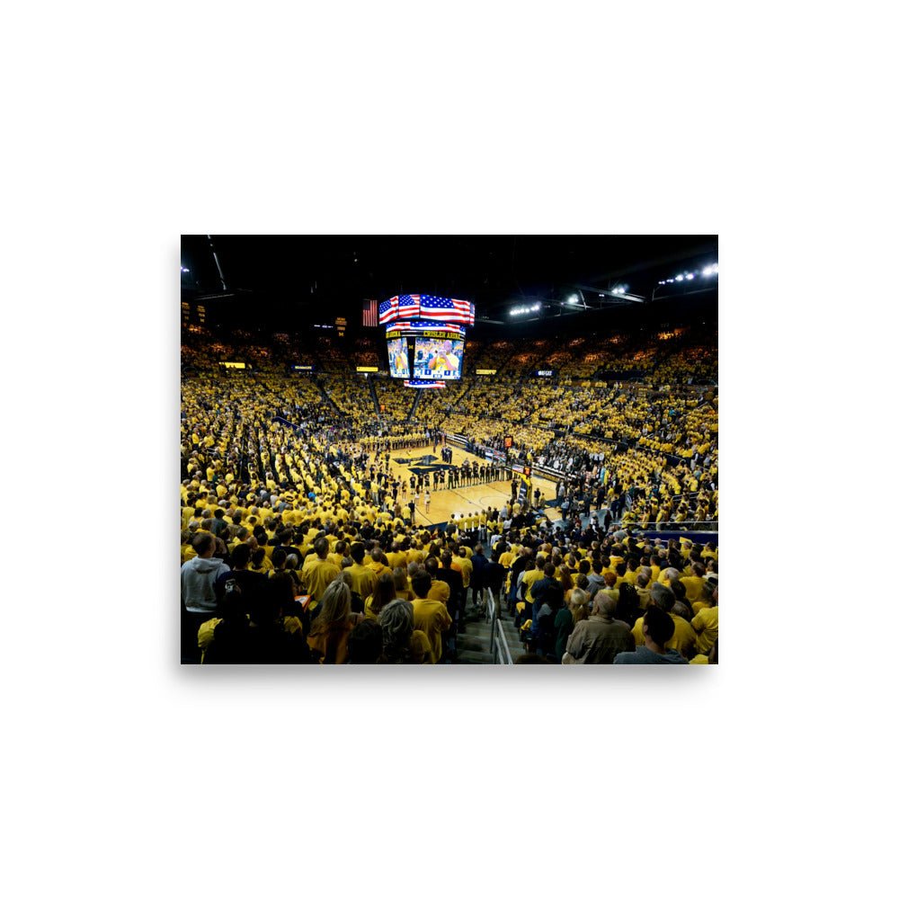 Michigan Wolverines Crisler Center Basketball Print - Stadium Vagabond