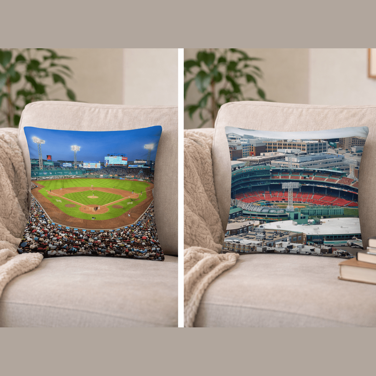Fenway Park - Home of the Boston Red Sox Double - Sided Pillow - Stadium Vagabond